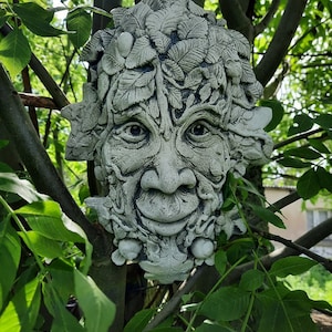 STEINFIGUR, GREENMAN, Wand Relief woodman, Gargoyle, Steinguss Frostfest Waldschrat