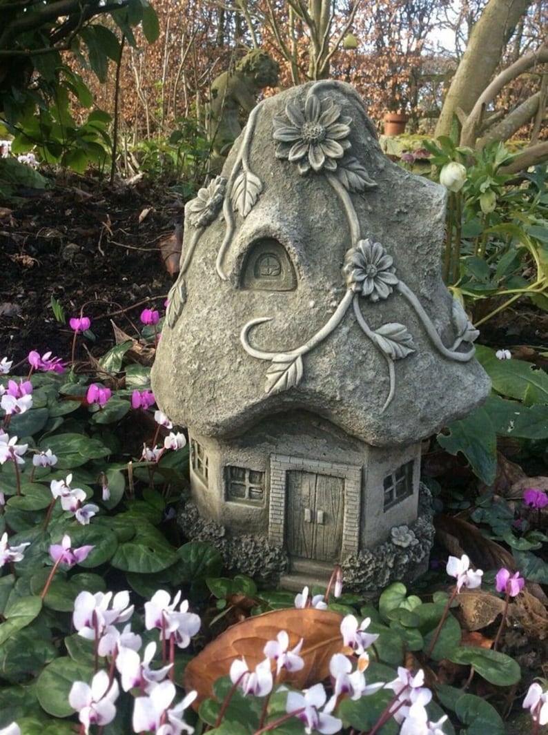 Steinfigur Feenhaus Fairy House Feen Feenhäuser Fairys Bild 1