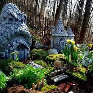 Stone Figure Fairy House Fairy House Fairy Houses Fairy Houses Fairy House Set