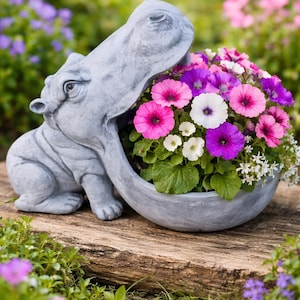 Figurine en pierre, figurine de jardin, figurine d'étang, hippopotame, figurine décorative
