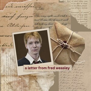 Carta manuscrita de Fred Weasley, personalizada, Harry Potter