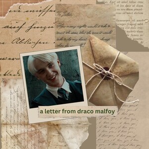 Carta manuscrita de Draco Malfoy, personalizada