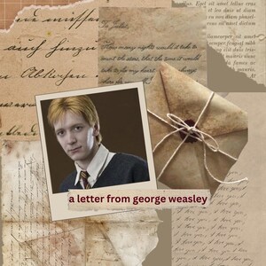 Carta manuscrita de George Weasley, personalizada, Harry Potter