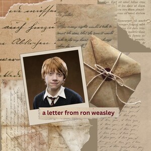 Carta manuscrita de Ron Weasley, personalizada, Harry Potter