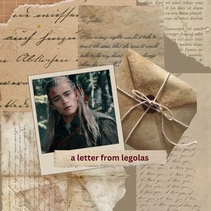 Carta manuscrita de Legolas, personalizada, El Señor de los Anillos