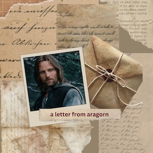 Carta manuscrita de Aragorn, personalizada, El Señor de los Anillos