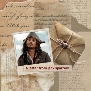 Carta manuscrita de Jack Sparrow, personalizada, Piratas del Caribe