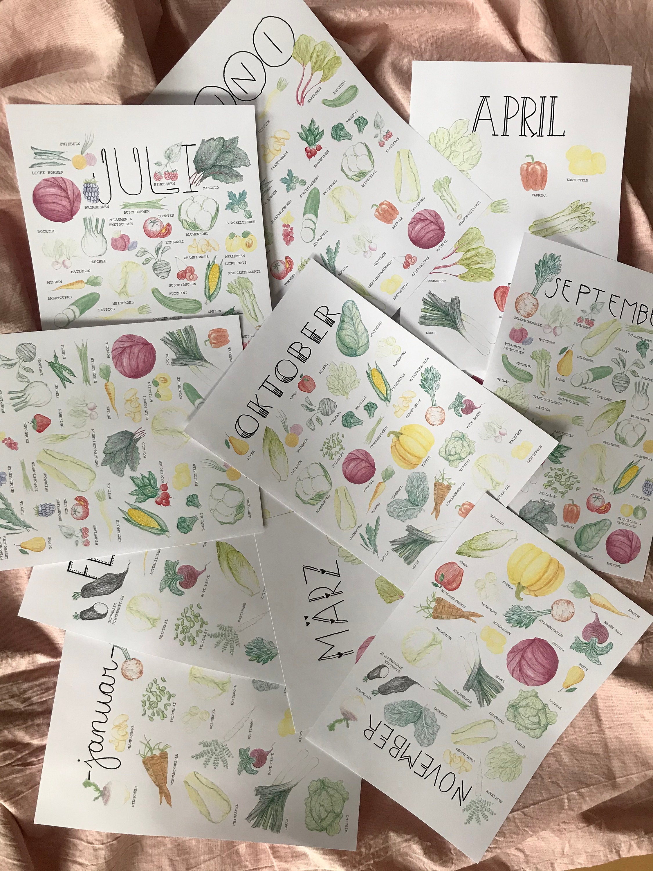 Saison Kalender Obst und Gemüse aus Deutschland - Etsy.de