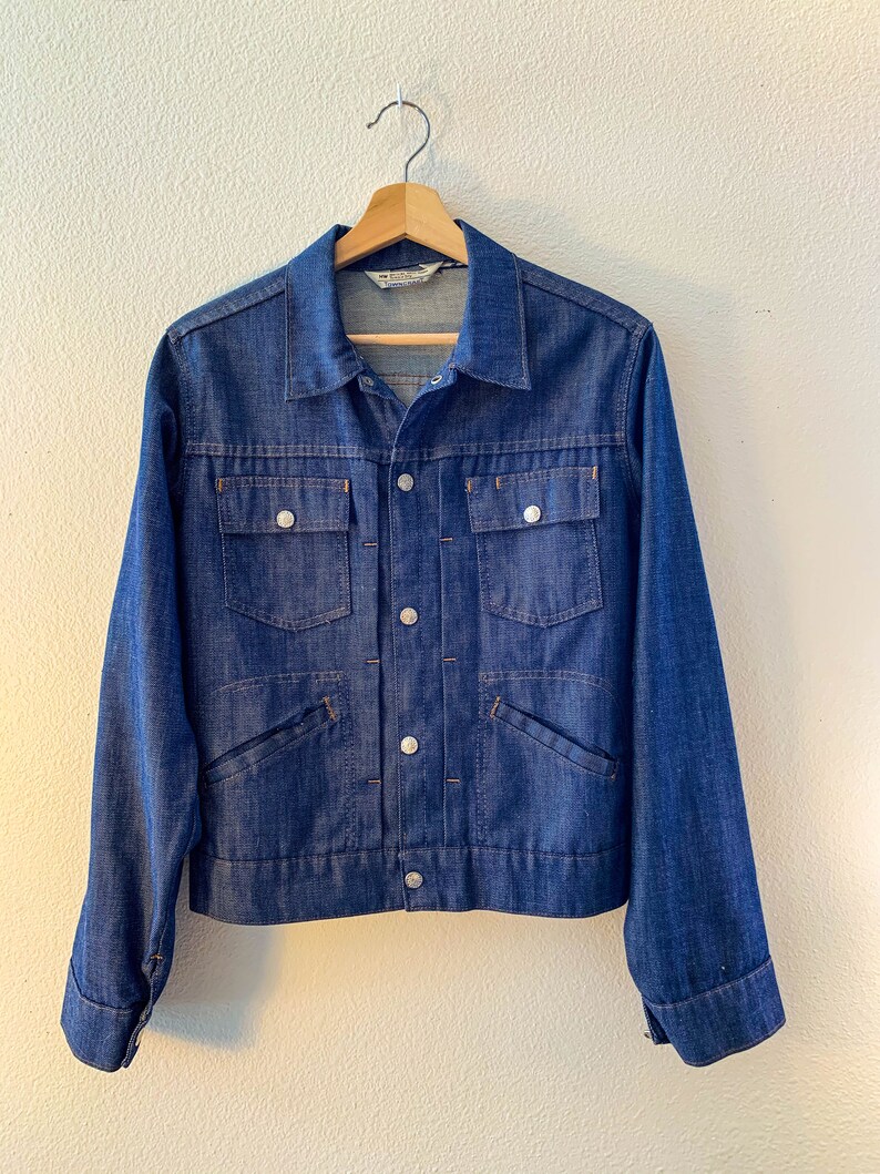 1960/'s Denim Workman/'s Jacket Ranchcraft Four Pocket Metal Buttons size xs TOWNCRAFT JC PENNEY Vintage Jean Jacket