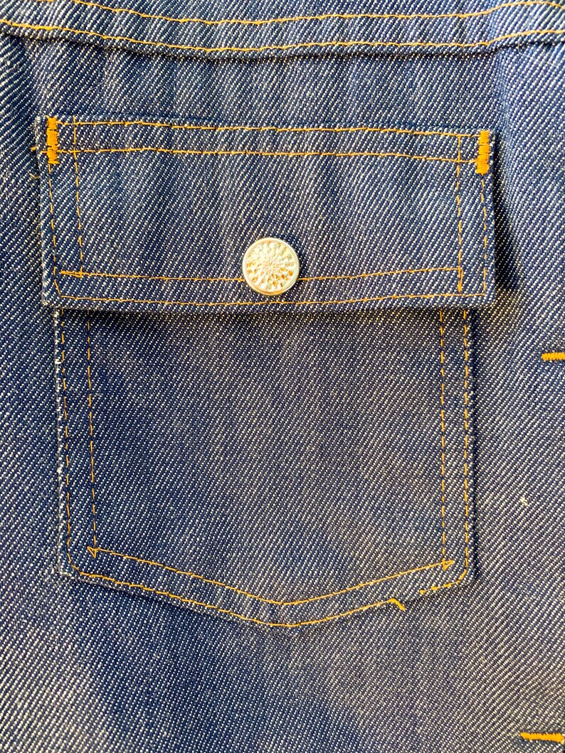 1960/'s Denim Workman/'s Jacket Ranchcraft Four Pocket Metal Buttons size xs TOWNCRAFT JC PENNEY Vintage Jean Jacket
