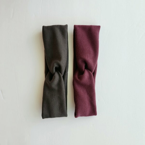 Adult Large Wool Headbands, 100% Merino Wool Knit Fabric Headbands, Sustainable, Ethical, and Eco Friendly