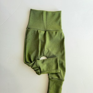 Wool Grow-with-me Pants, 100% Merino Wool Baby Clothes, Adjustable Kids Baselayer, Unisex Natural Clothing