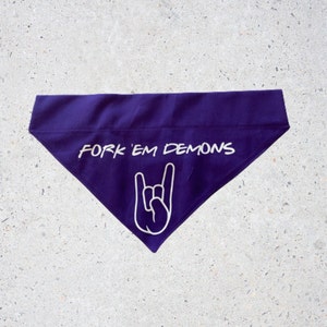 Fork Em Demons/Northwestern State/NSU/Dog Collar Reversible Bandana/