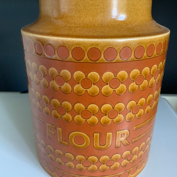 Vintage Hornsea Pottery Flour Jar Saffron design 1970’s retro kitchenalia Retro Flour Jar stylish