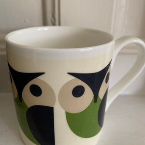 Orla Kiely Mug Owl design bone china mug Retro mug Collector Kitchenalia Gift