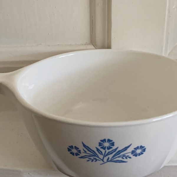 Vintage Dutch pan blue white cornflower ceramic skillet pan Netherlands Pyrosil Ware oven to table Retro pan interiors Kitchenalia Gift