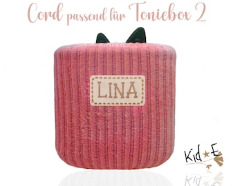 Corduroy suitable for Toniebox 2/ Music Box Protective Cover/ Case, Solid Color / 20+ Colors - Customizable - Personalized