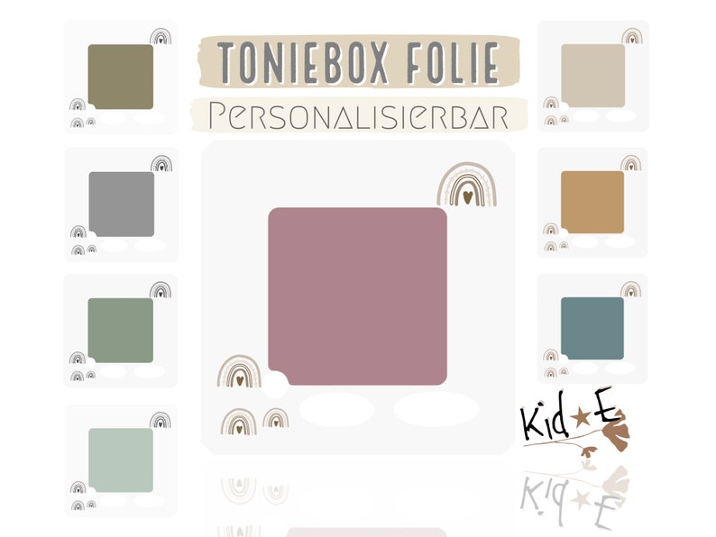 Toniebox Schutzfolie 100 Farben E2 Aufkleber Dekofolie Folie Regenbogen Eigenproduktion/Design Bild 1