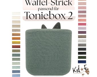 Waffle knit cover suitable for Toniebox 2 - Protective cover / Cover Plain Jersey / 30+ colours - customizable - Personalized