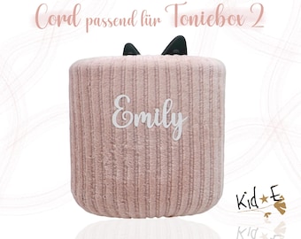 Cord für Toniebox 2/ Musikbox Schutzhülle/ Hülle Einfarbig Bezug Uni / 20+ Farben - personalisierbar