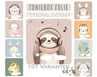 Protective film suitable for Toniebox 107 variants - M31 film sticker decorative film - own production/design for TB1 - Music Animals Headphones