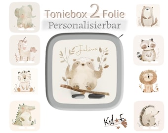 Protective film suitable for Toniebox 2 - 51 variants - M34 film sticker decorative film - own production/design for TB2 - Beige Boho Animals