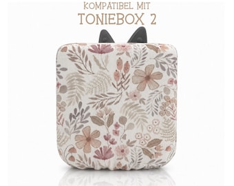 Cotton jersey cover suitable for Toniebox 2 - protective cover / cover with floral design