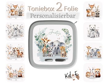 Protective film suitable for Toniebox 2 - 18 variants -M25 film sticker decorative film - own production/design for TB2 - Safari forest animals