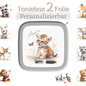 Schutzfolie passend für Toniebox 2 - 28 Varianten -M16 Folie Aufkleber Dekofolie - Eigenproduktion/Design für TB2 - Tiere mit Schmetterling