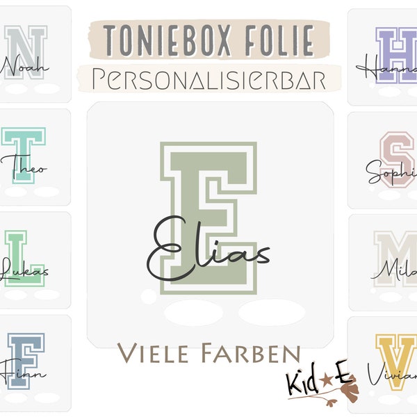 Toniebox Schutzfolie 90+ Farben - E5 Aufkleber Dekofolie Folie Alphabet Eigenproduktion/Design