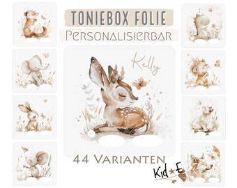 Protective film suitable for Toniebox 44 variants - M33 film sticker decorative film - own production/design for TB1 - Beige butterfly animals
