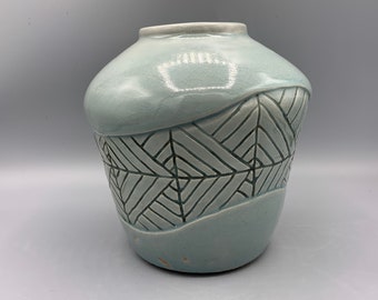 Ceramic Carved Vase | Pottery Vase