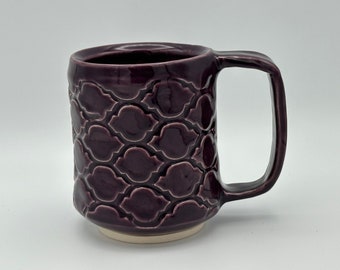 Ceramic Mug | Pottery Mug | Purple Mug | 16 oz Mug