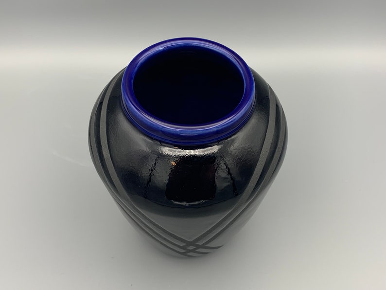Ceramic Vase Black Vase Striped Vase Pottery Vase 画像 3