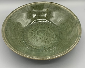 Ceramic Serving Bowl | Pottery Bowl | Green Bowl