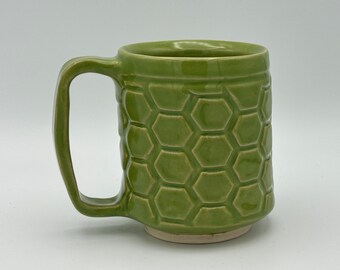 Ceramic Mug | Pottery Mug | Green Mug | 16 oz Mug