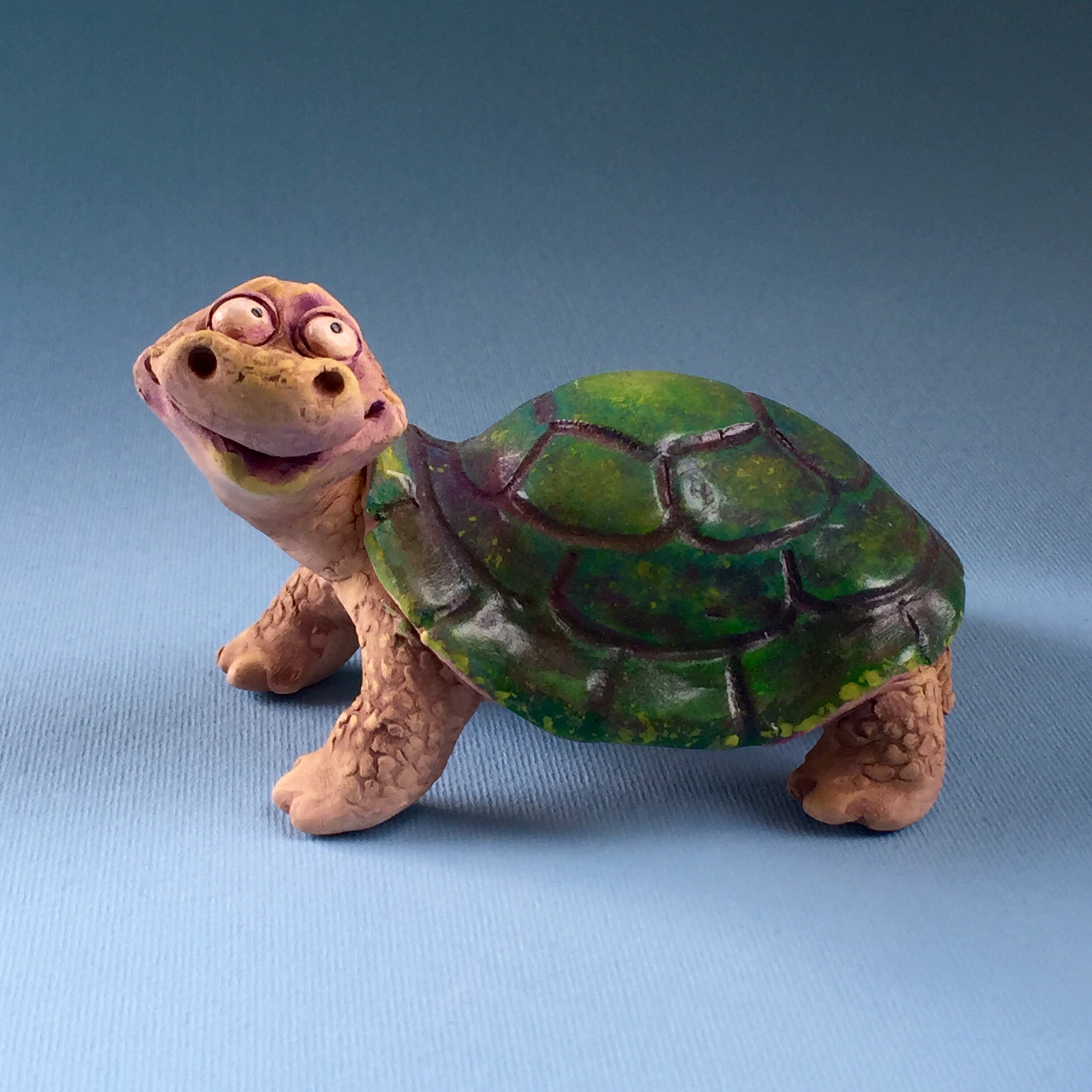 Ceramic Turtle. Green turtle figurine. Garden decoration Etsy