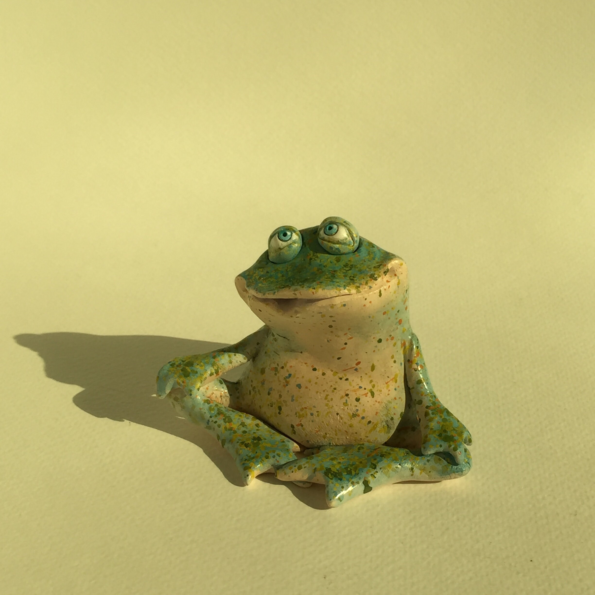 Nirvana Ceramic frog. Meditation Frog figurine.Frog statuette. Etsy