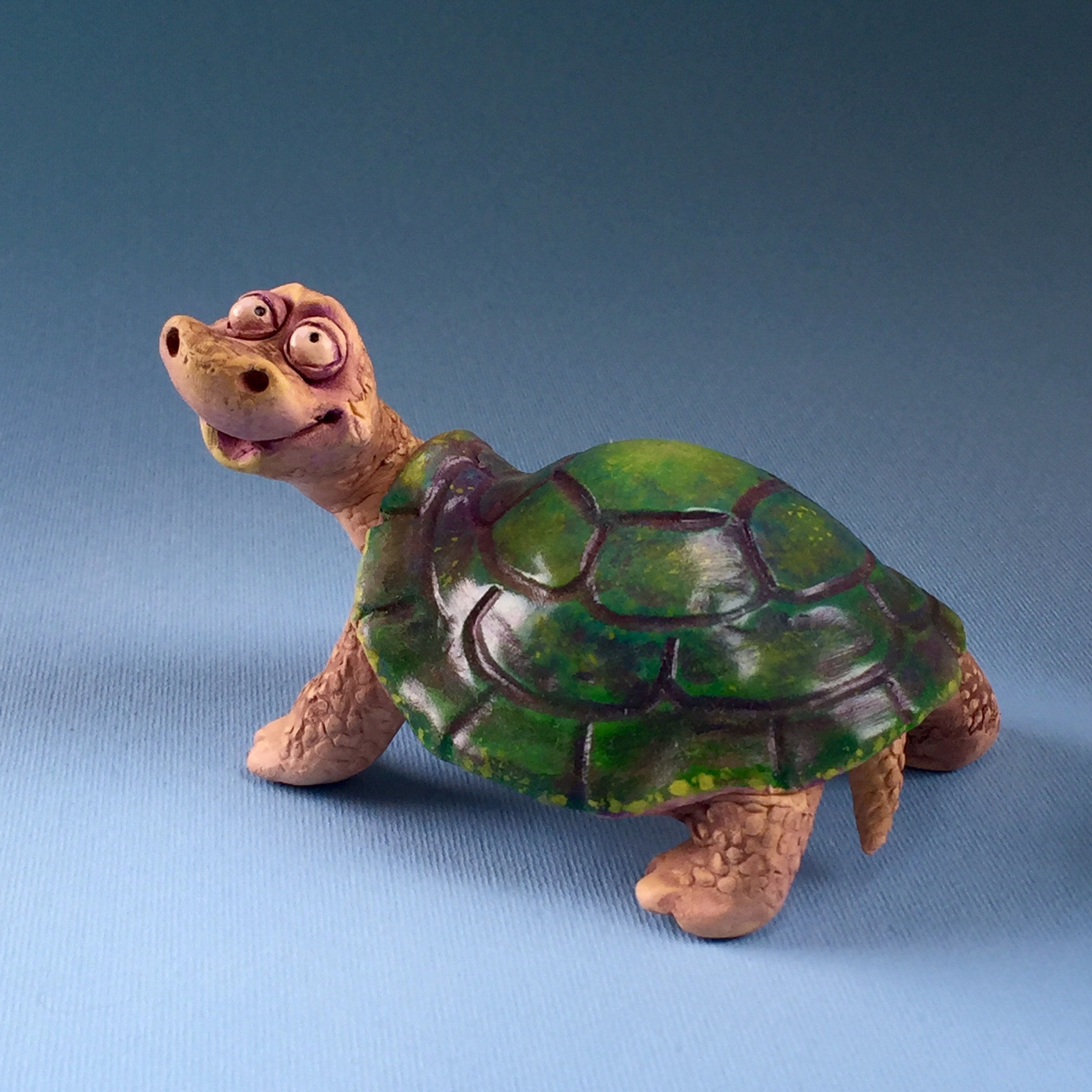 Ceramic Turtle. Green turtle figurine. Garden decoration Etsy