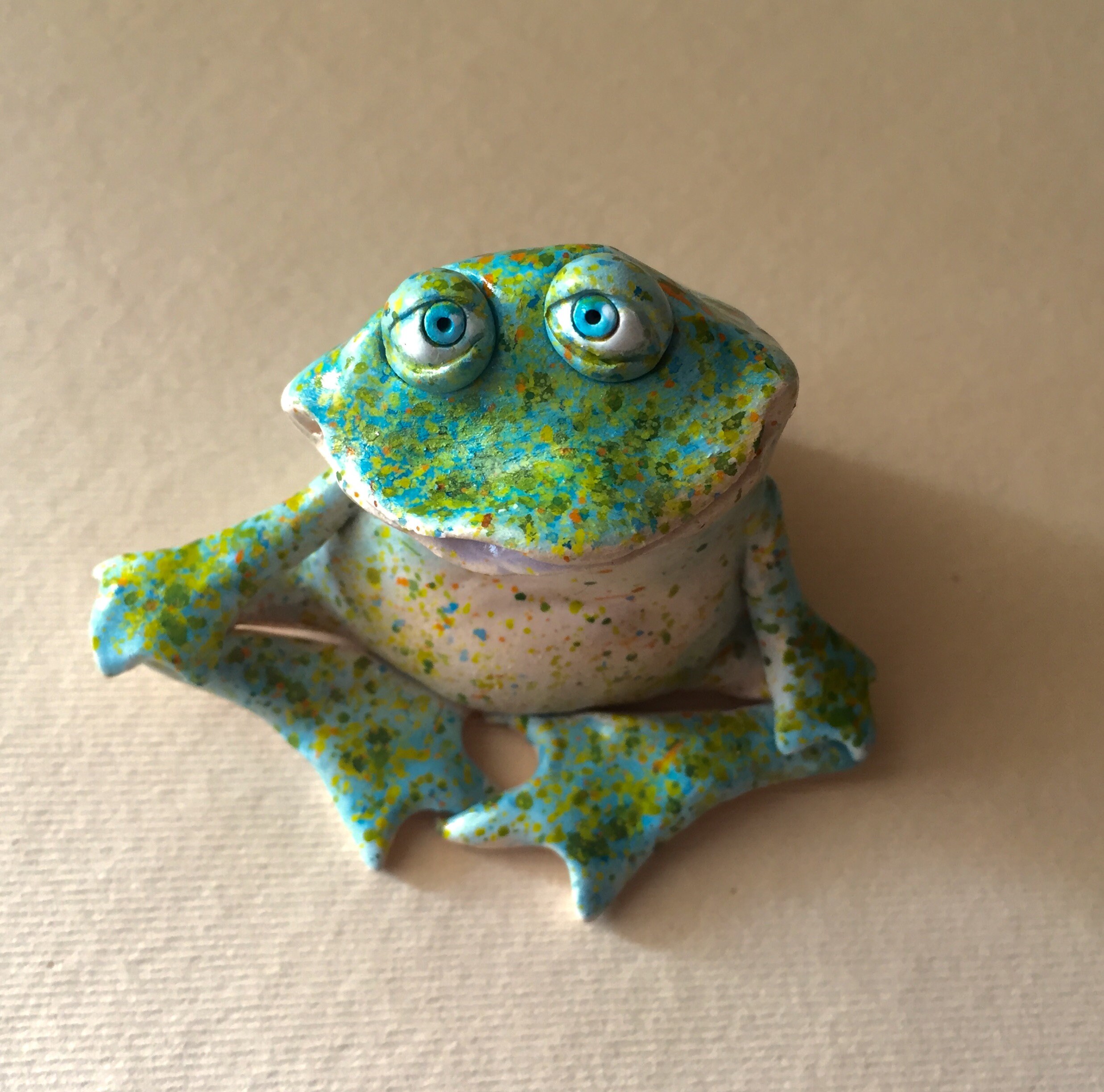 Nirvana Ceramic frog. Meditation Frog figurine.Frog statuette. Etsy