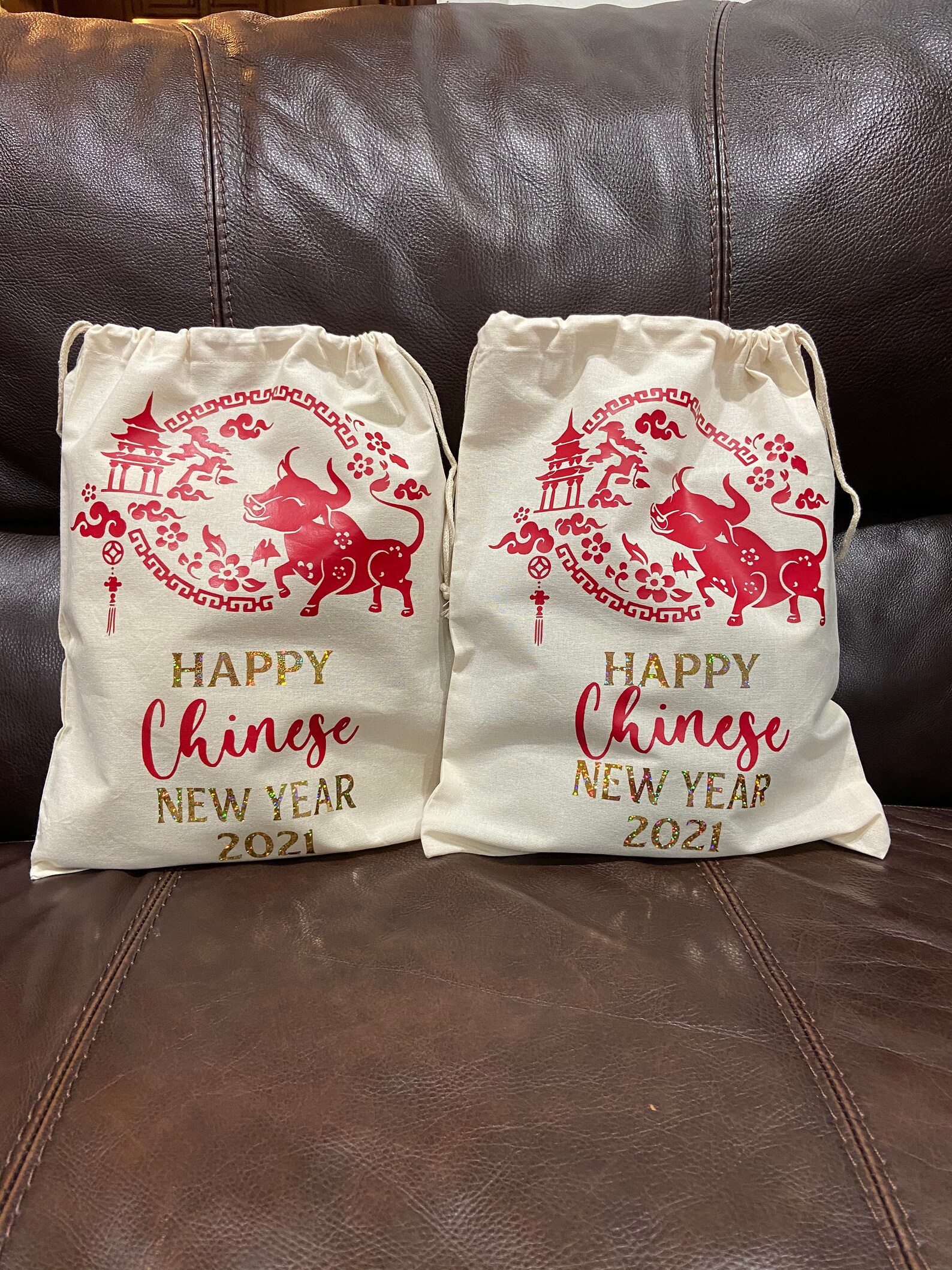 Chinese New Year Canvas Gift Bags Various Sizes | Etsy