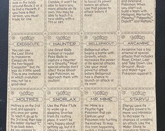 Pokmon Lunchables Collection Page 3 of 3 - Pokmon Red/blue Promotional -  Rare Collectible Promotional Trading Mini-card Set (12 Cards) - Etsy