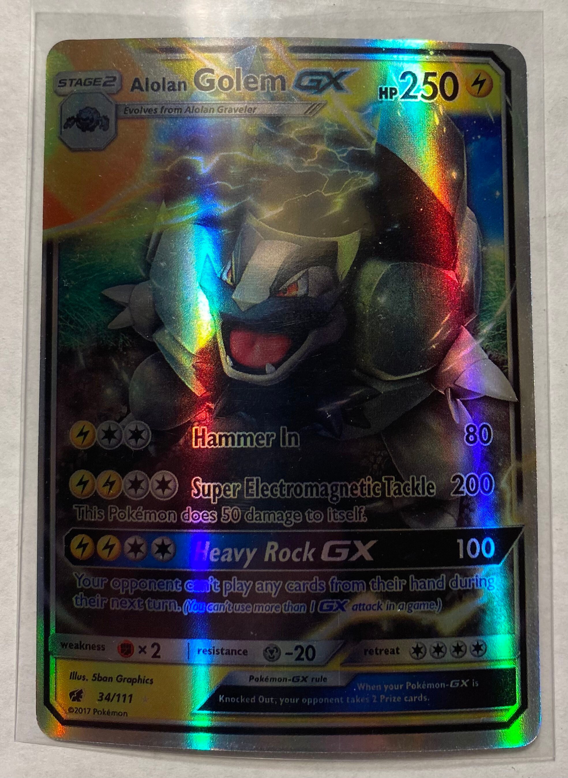 Alolan Golem GX Full Art Pokémon Proxy Sun & Moon Etsy