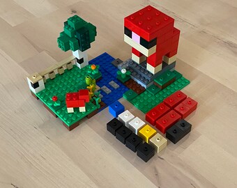 lego minecraft red sheep