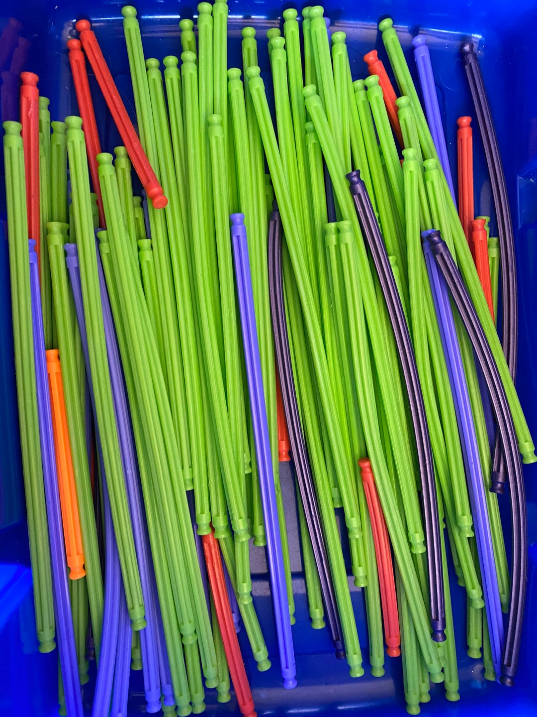 KNEX Bendable Rod Pieces Lot - 10 Clean, 100% Authentic Assorted Bendy ...