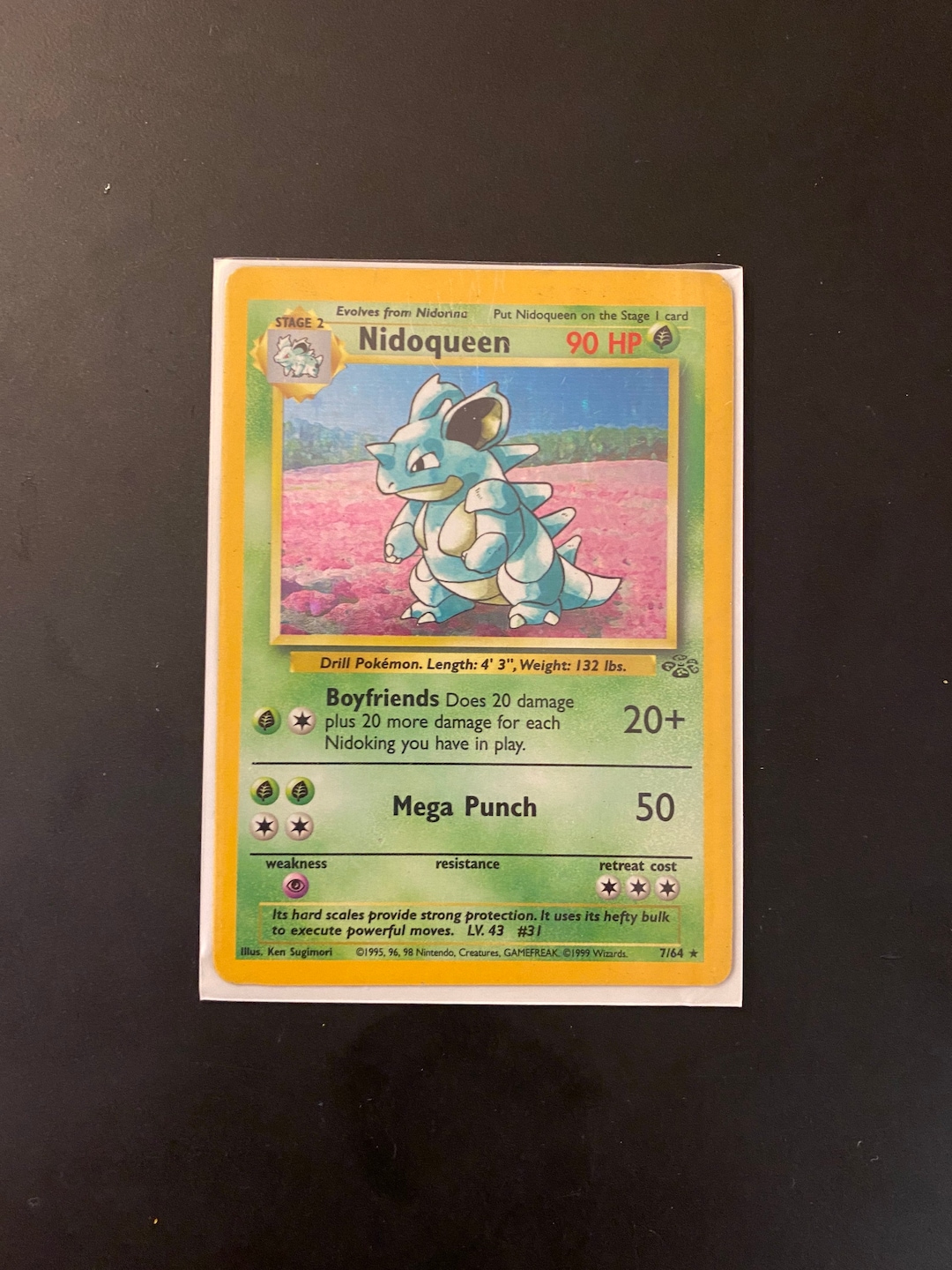 1st Edition Nidoqueen Nidoqueen 7/64  Jungle Set Holo  Pokemon Card   Exc/Near Mint  WOTC English