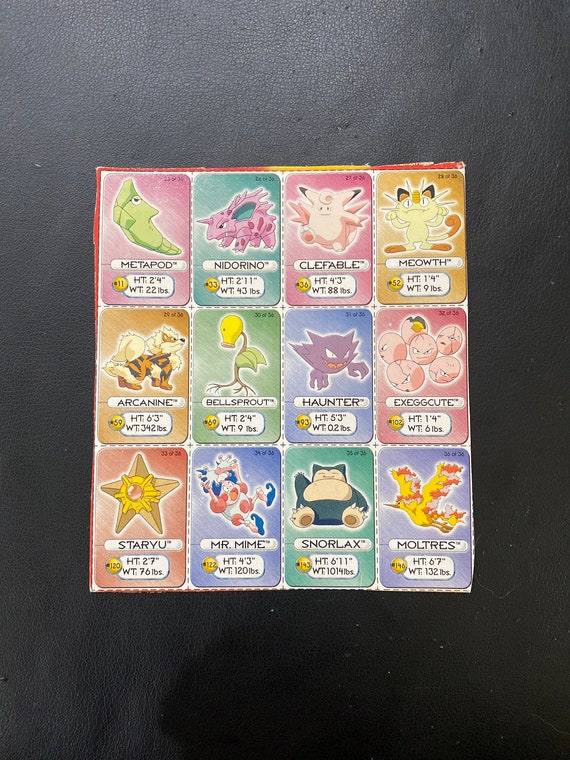 Pokmon Lunchables Collection Page 3 of 3 - Pokmon Red/blue Promotional -  Rare Collectible Promotional Trading Mini-card Set (12 Cards) - Etsy