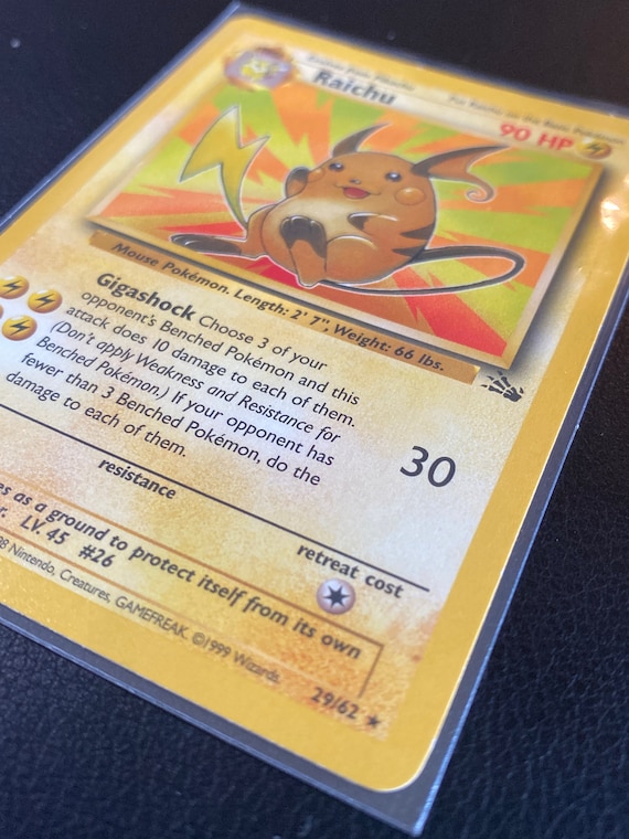 Raichu - Pokémon - Fossil 29/62 - Rare Vintage Authentic