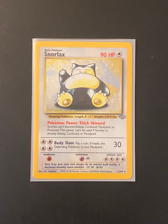Snorlax - Pokmon - Jungle 11/64 - Rare Authentic Holographic Collectible  Trading Card - Etsy