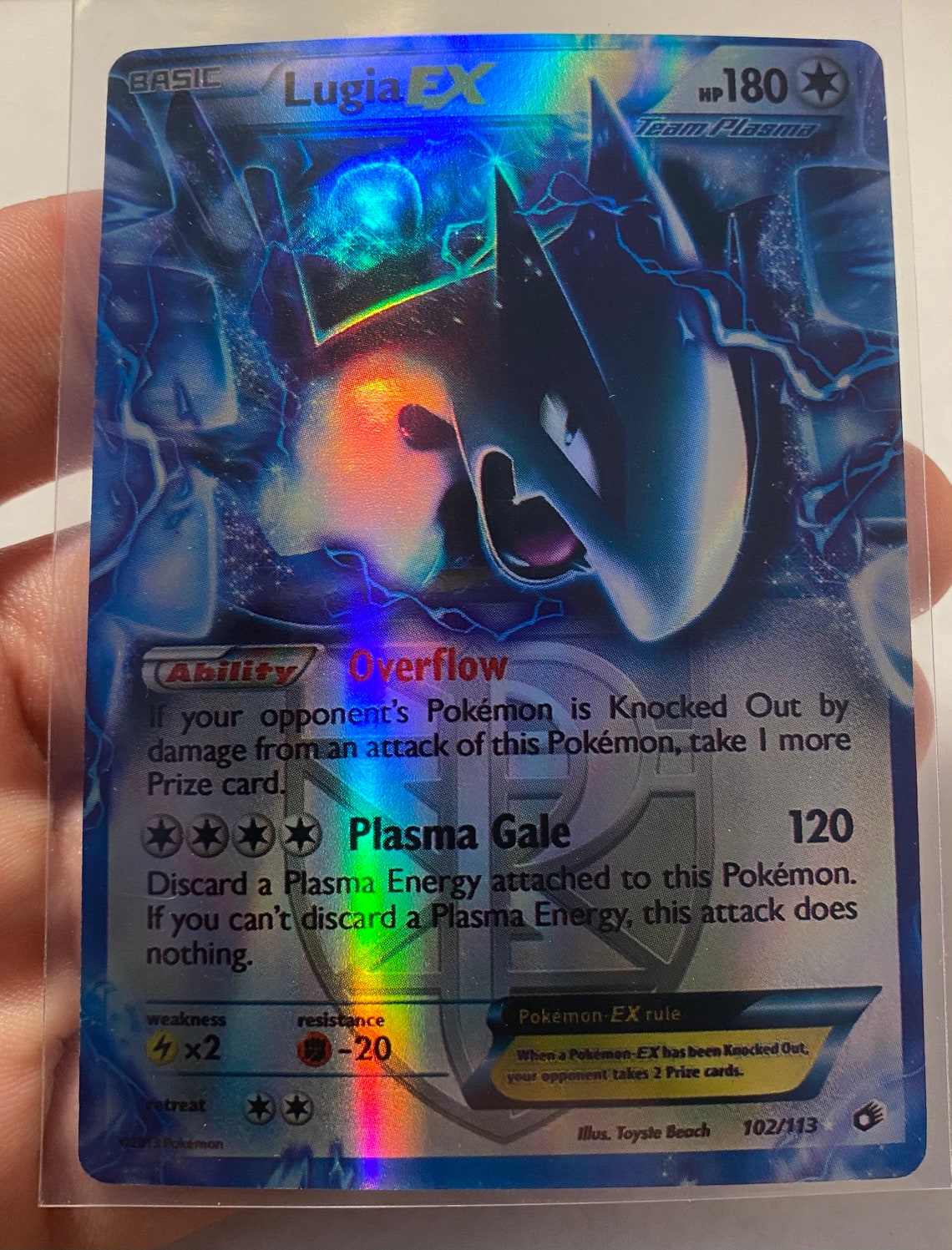 Lugia EX Team Plasma Pokémon Proxy Black & White Etsy